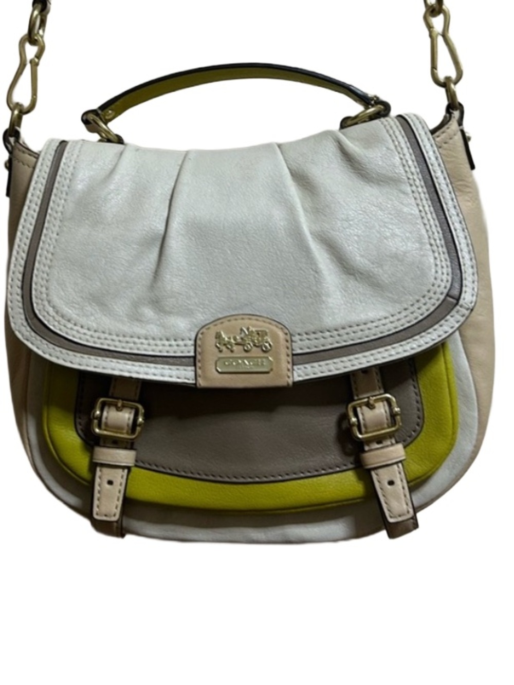 Coach Madison Annabelle Leather Colorblock Top Handle Crossbody Bag